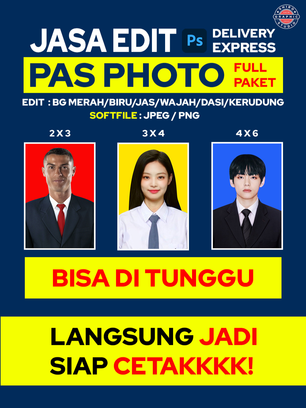 Jual Edit Pas Foto Profesional ( Full Paket Pas Foto 2X3/3X4/4X6 ) Shopee Indonesia