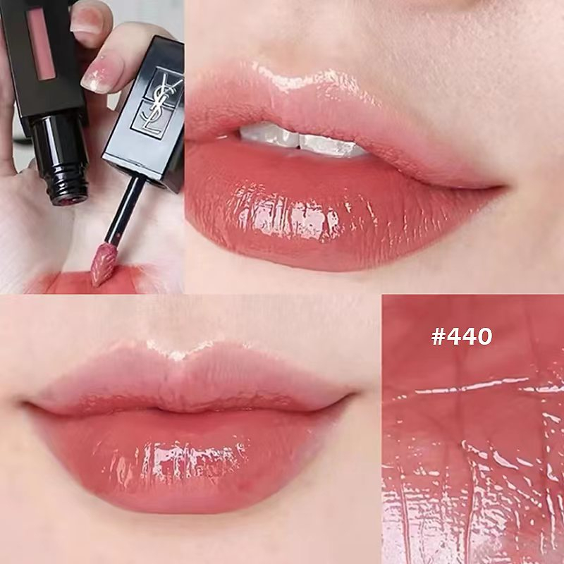 YSL liquid lipstik Yves Saint Laurent Rouge Pur Couture Vernis A Levres Vinyl Cream Creamy lip Stain 407 440 441 416 610 Lip Gloss Glow