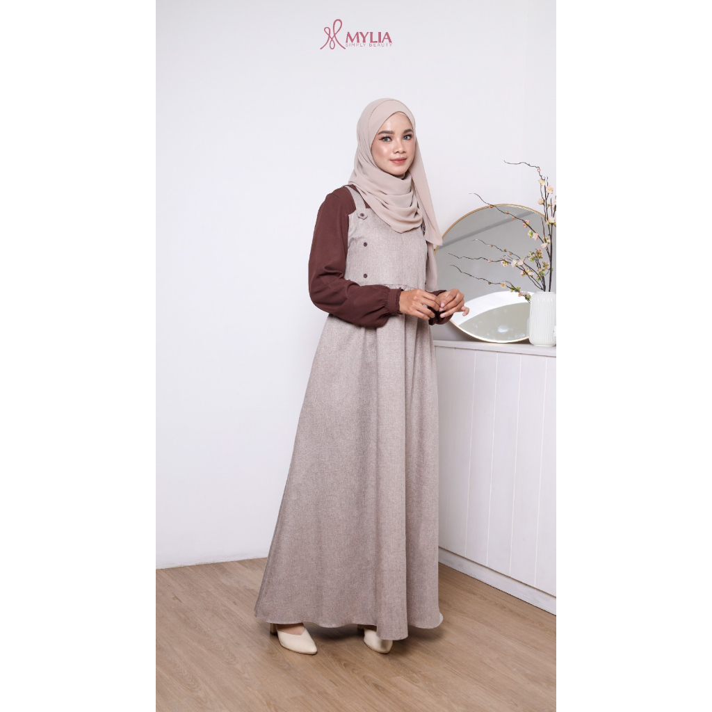 Jual Mylia Gamis Vintage Pastel Aesthetic Faeeza Chocolate | Shopee ...