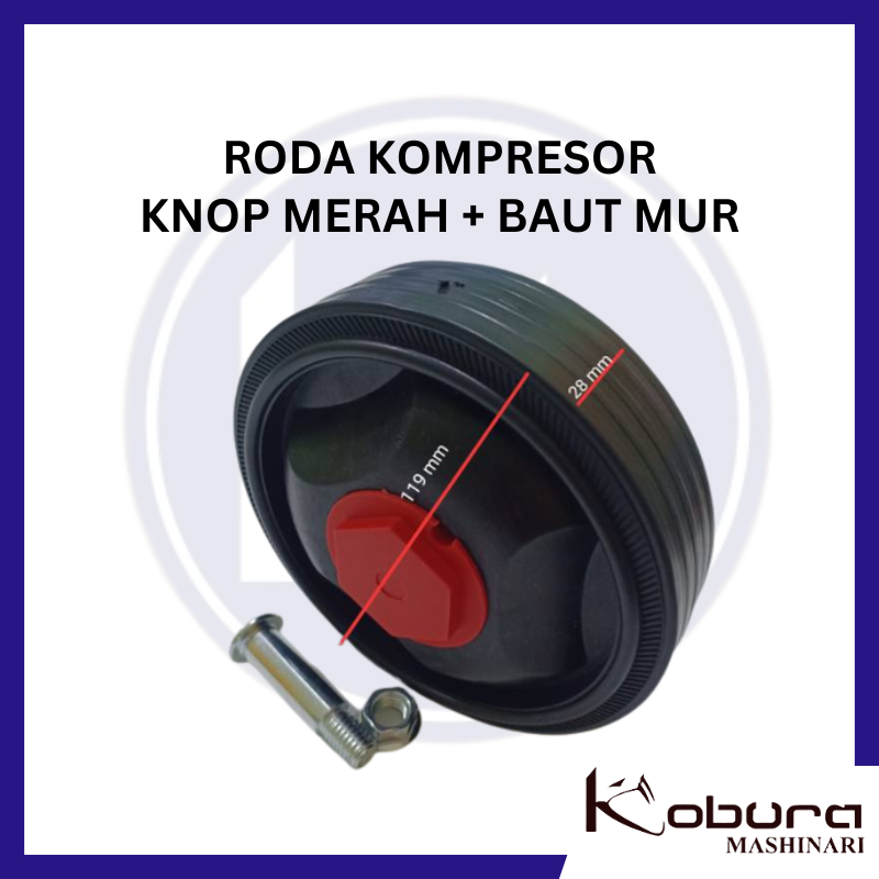 Jual Roda Tangki Kompresor Angin Portable Knop Merah Tank Wheel Rubber Compressor Wheel 1634