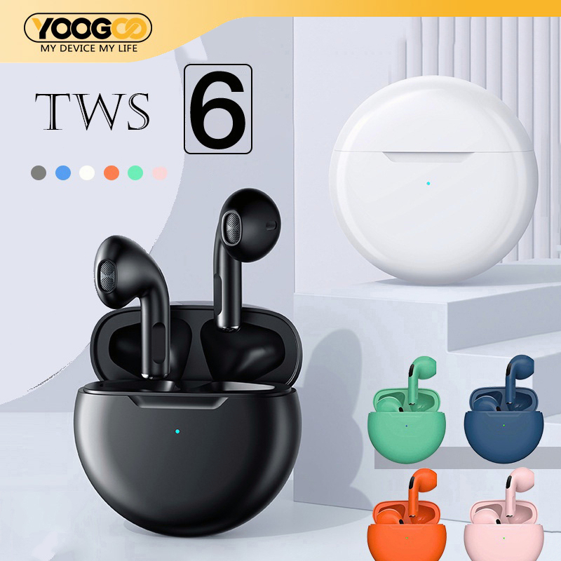 Jual TWS 6 Bluetooth Earphone Wireless Earbud Nirkabel Earbud Peredam ...