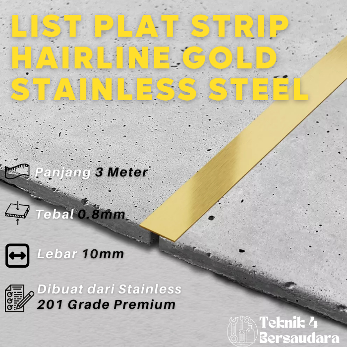 Jual List Plat Strip Hairline Gold Stainless Steel Mm Shopee