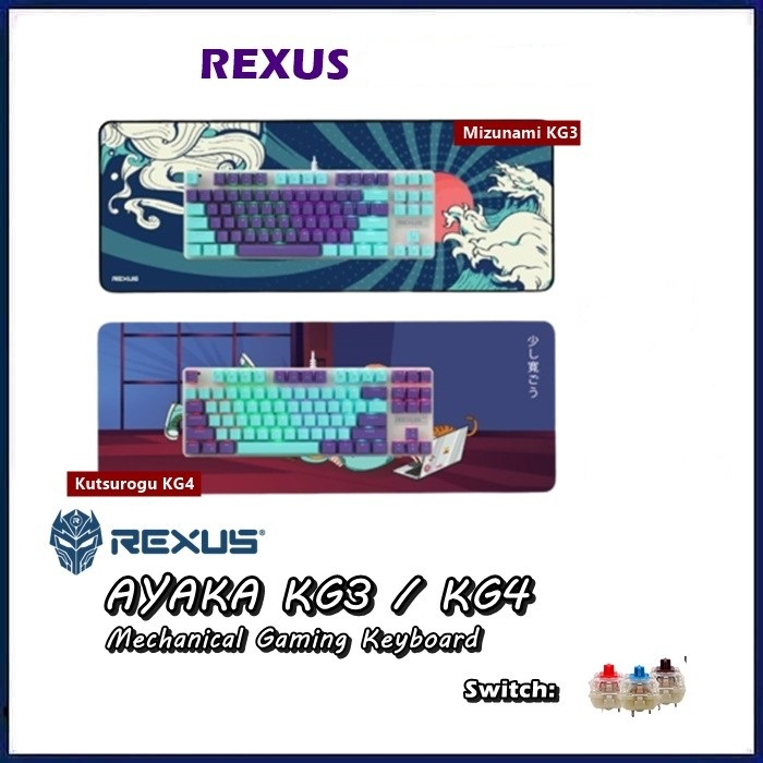 Jual Rexus Ayaka Series KG3 KG4 TKL Wired Gaming Keyboard + Mousepad ...