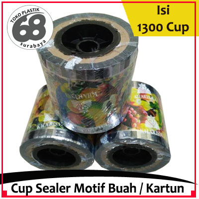 Sealer Cup Motif Buah / Kartun Isi 1300 Cup