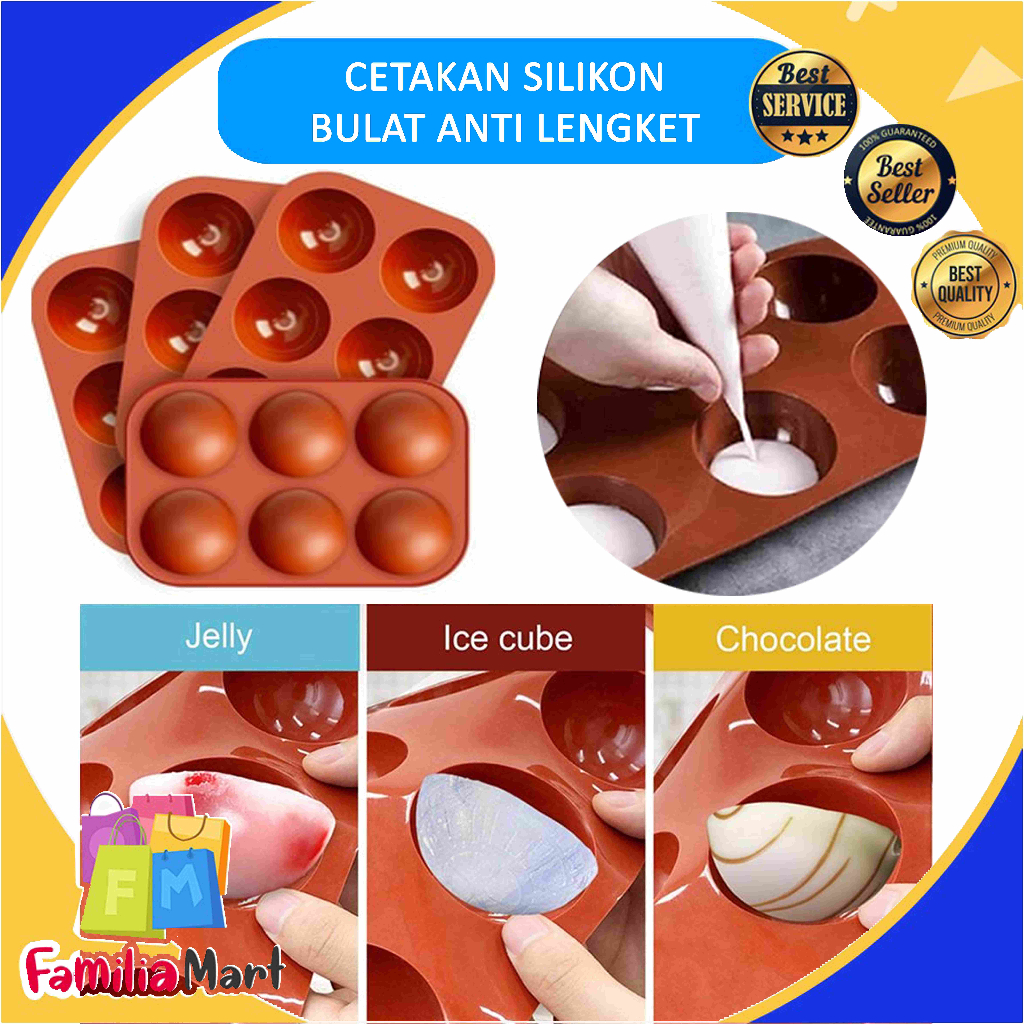 Jual Cetakan Silikon Dome 6 Lubang / Cetakan Kue Silicone Bulat ...