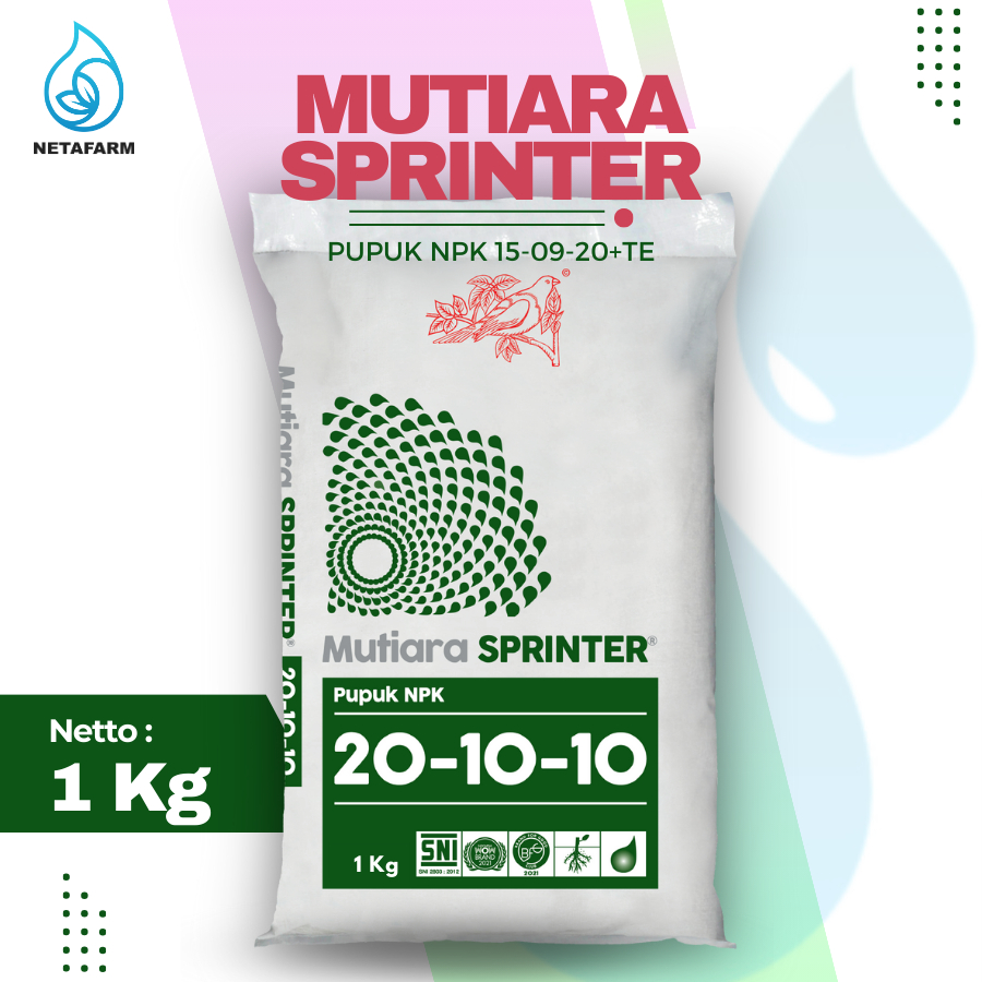 Jual Pupuk MEROKE - Mutiara SPRINTER NPK 20-10-10 Original Packing 1kg ...