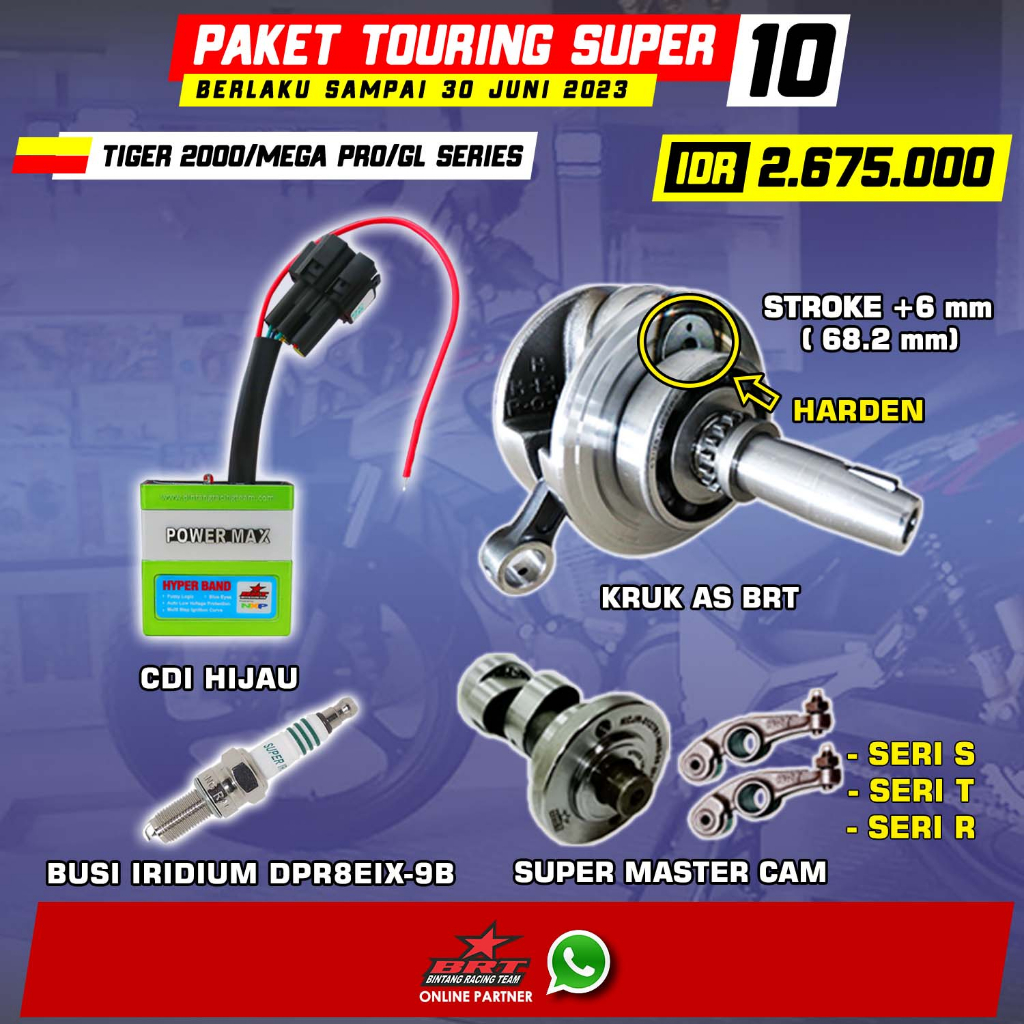 Jual BRT Paket Touring 10 Tiger - Kruk AS - Master Cam - CDI Power Max ...