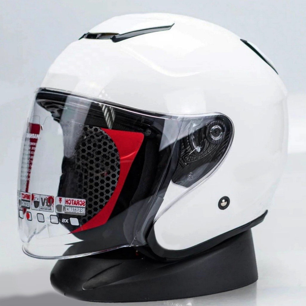 Jual Helm Half Face BIP COSMIC KYOTO Putih / Helm PREMIUM Untuk Pria