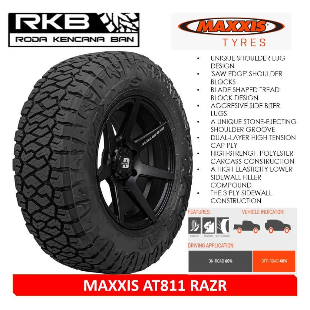 Jual MAXXIS RAZR AT811 Ukuran 265-60 R18 BAN Mobil Trail Blazer 2.8 ...