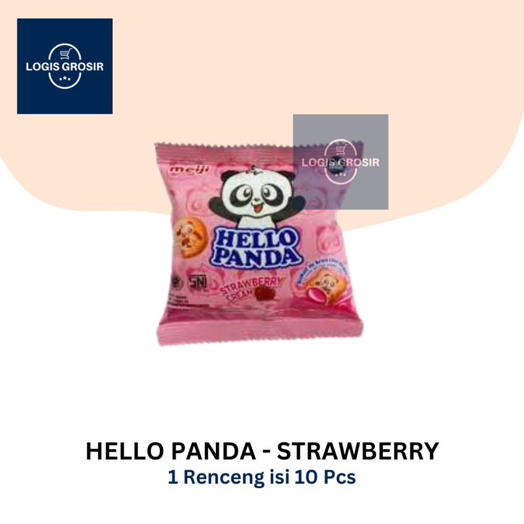 Jual Hello Panda Strawberry Cream Renceng 10 Pcs Bungkus Stroberi Pink ...