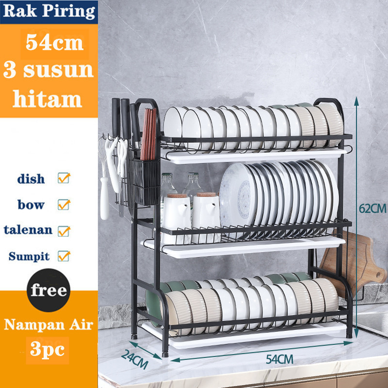 Jual Dlc Rak Piring Wastafel Stainless Steel Peralatan Dapur Kokoh Kuat Rak Cuci Piring Wastafel