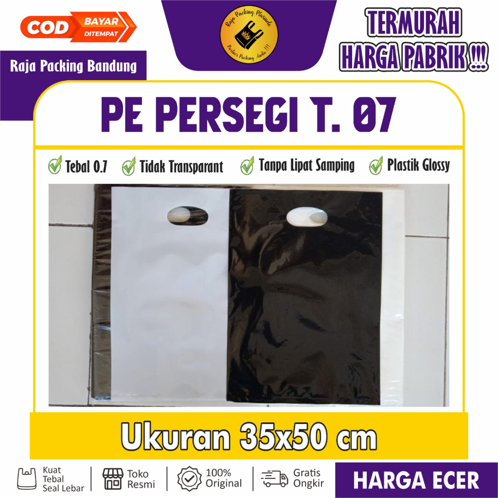 Jual Plastik Packing PE Kotak PE Persegi Plong Uk 35x50 Tebal 0,7 Tanpa ...