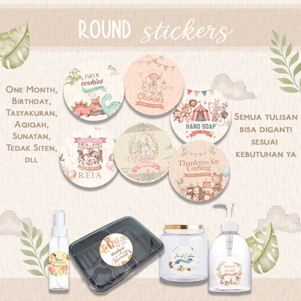 Jual Label Tag Stiker Bulat Hampers Souvenir Acara Ulang Tahun Anak ...
