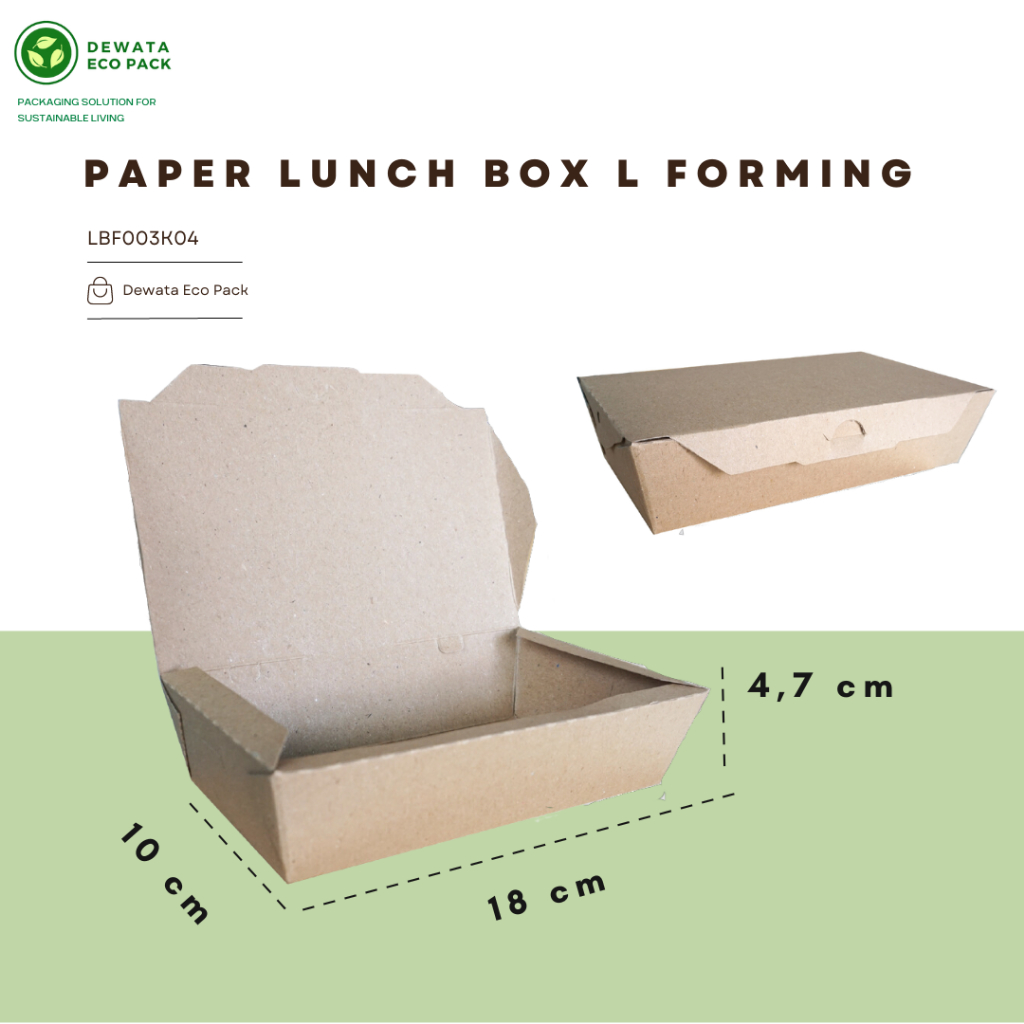 Jual Paper Lunch Box Forming Laminasi size L 18x10x4.7cm LBF3K4 / Paper ...