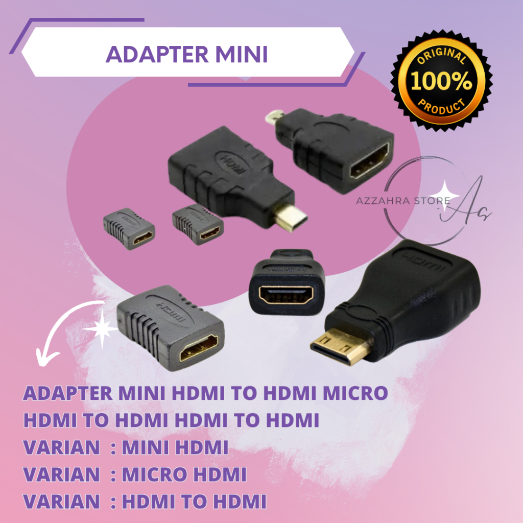 Jual adapter mini hdmi to hdmi micro hdmi to hdmi hdmi to hdmi Shopee