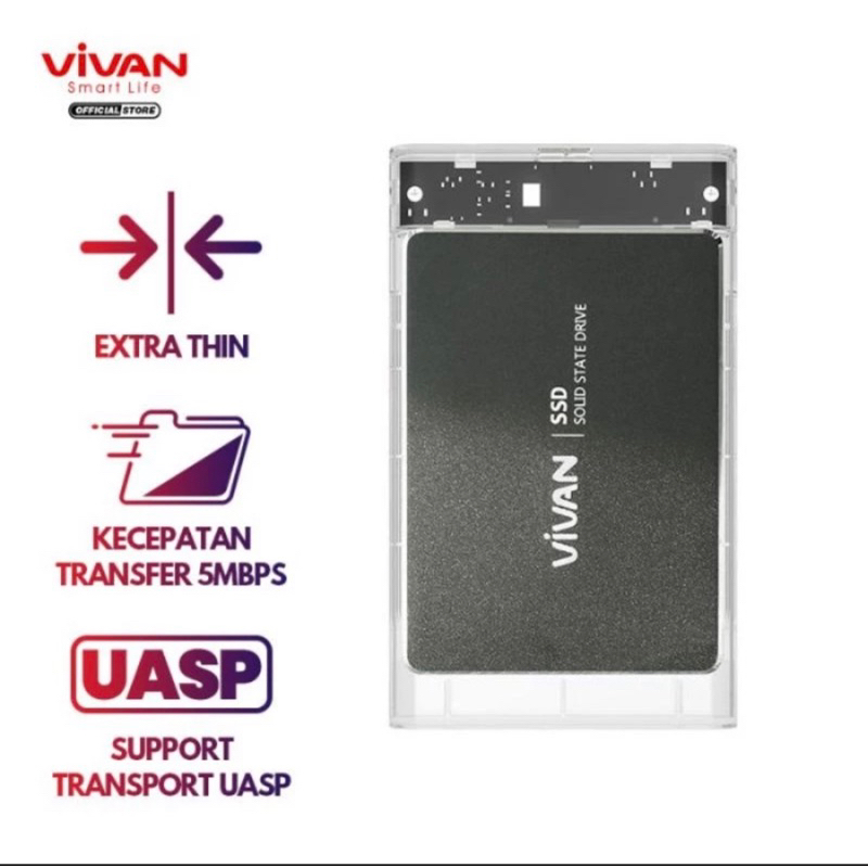 Jual Vivan VSHD1 Enclosure Case External Hard Drive Hardisk SSD HDD ...