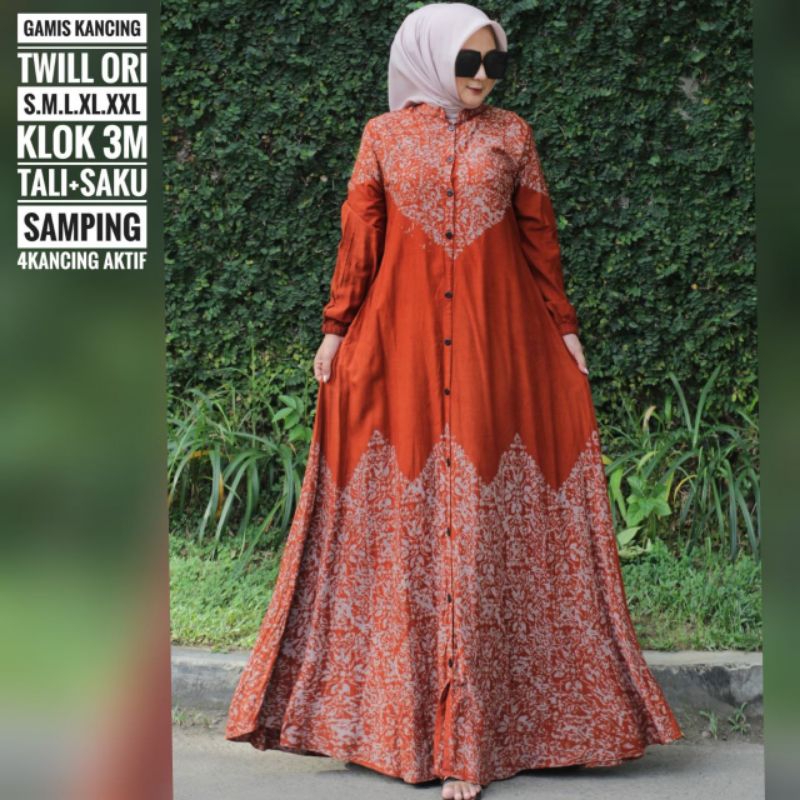 Jual Gamis Twill Slim Kancing Gamis Twill Slim Ukuran S M L Xl Xxl Gamis Twill Cap Malam