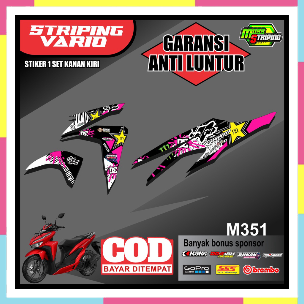 Jual Unik Stiker Sticker Setiker Striping Variasi Lis Vario 125 150 new
