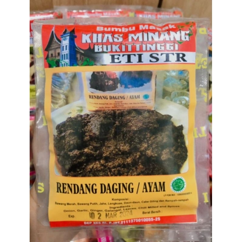 Jual Bumbu Rendang Daging Dan Ayam Asli Bumbu Rendang Khas Minang Eti Str Shopee Indonesia 