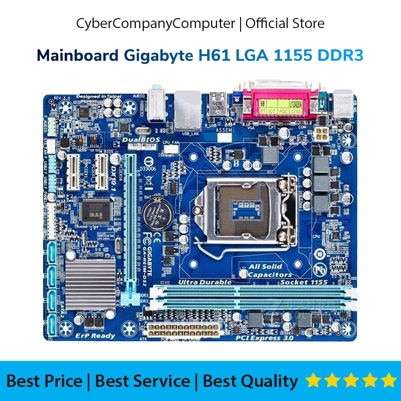 Jual Mainboard Gigabyte H61 LGA 1155 DDR3 Support Gen 3 Shopee Indonesia