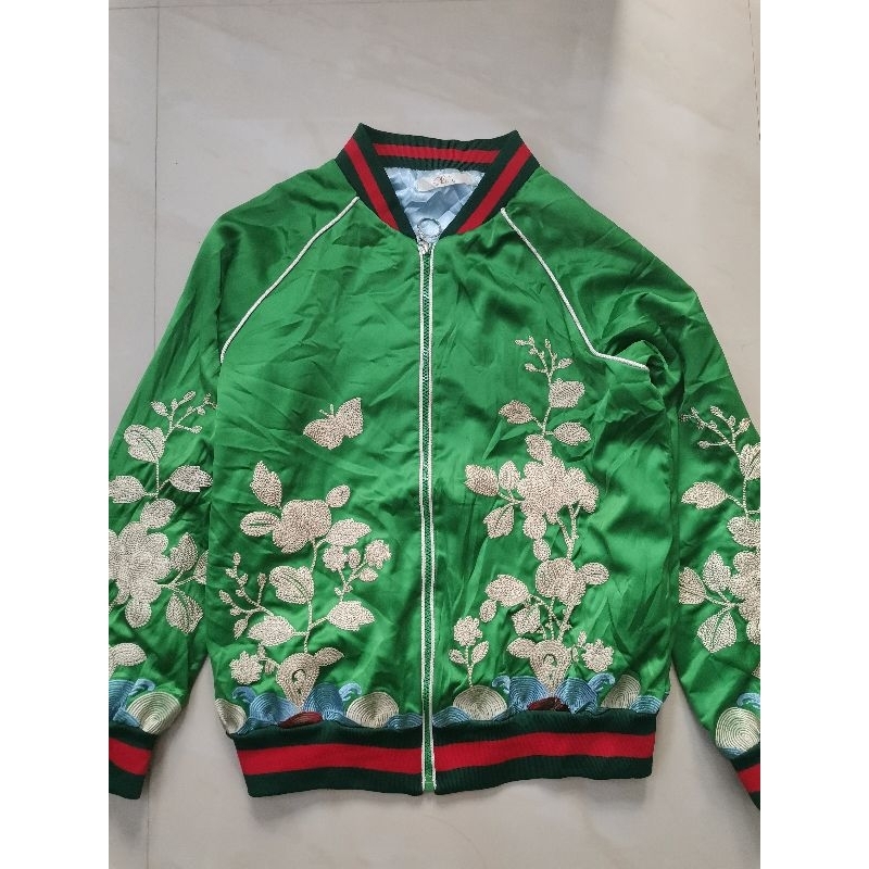 Jual Sukajan Gucci Flower Jacket Zipper Tracktop Shopee Indonesia