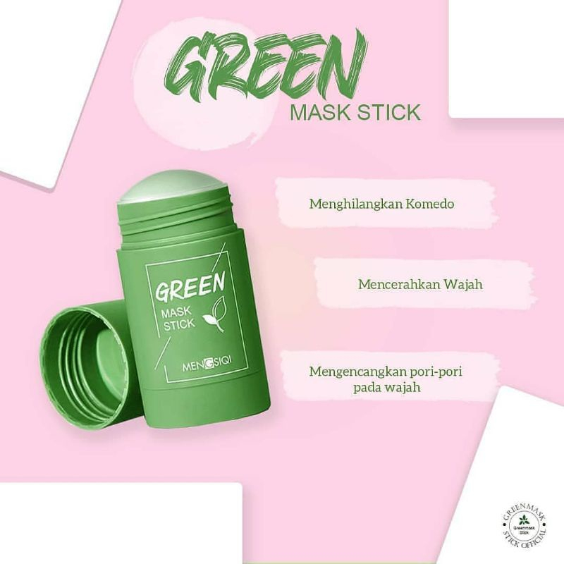 Jual MEIDIAN Green Tea Mask Cleansing Clay Stick Masker wajah Masker ...