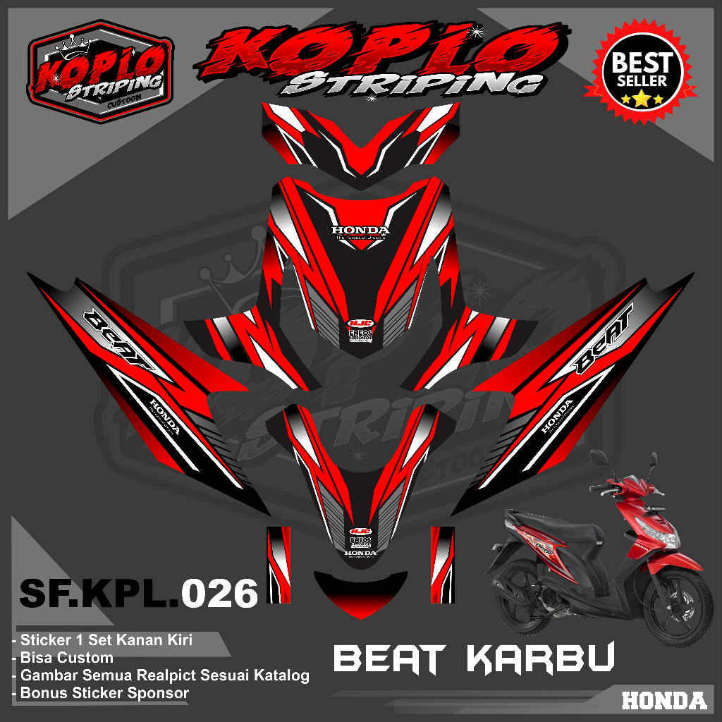 Jual Stiker Decal Full Body Motor Honda Beat Karbu Sticker Decal Full