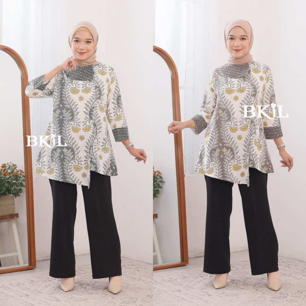 Jual Baju Batik Wanita Blouse Batik Kerja Modern Atasan Batik Kantor ...