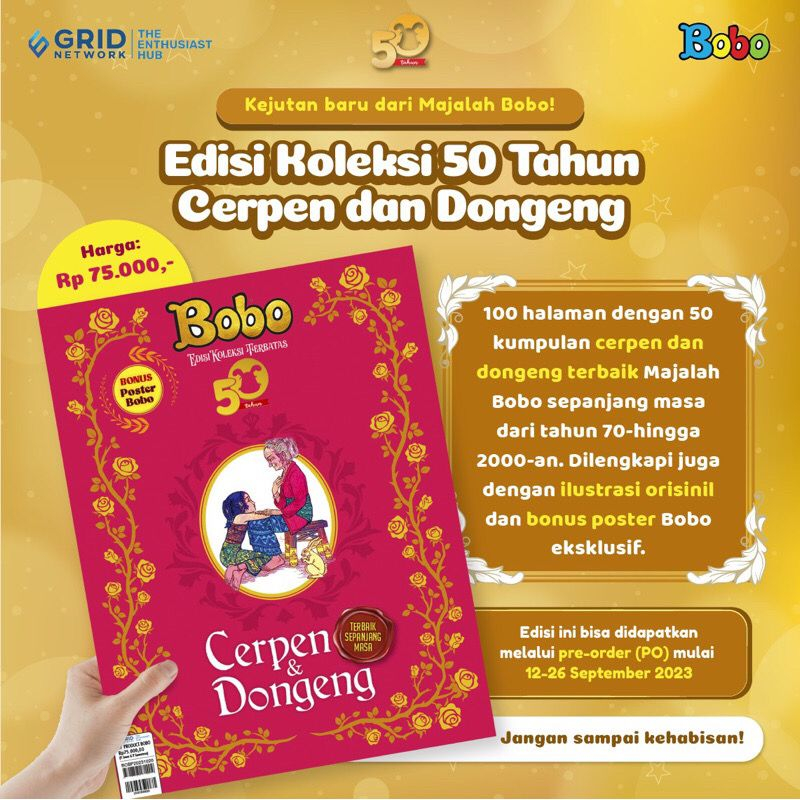 Jual Majalah Bobo Ed Koleksi 50 Tahun Cerpen Dan Dongeng Bonus Poster Bobo Shopee Indonesia 