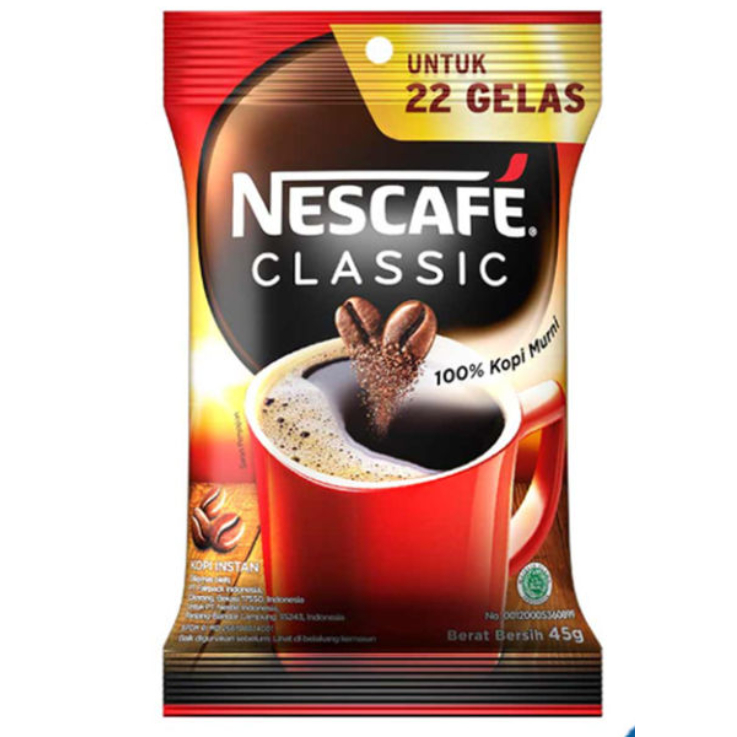 Jual Nescafe Classic Bag Era 45 Gram Kopi Hitam Item Shopee Indonesia 9079