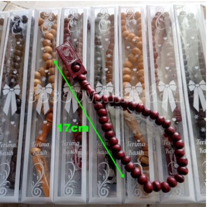 Jual Souvenir Tasbih Kayu Tasbih Mutiara 33 Butir Kemas Plastik Mika ...