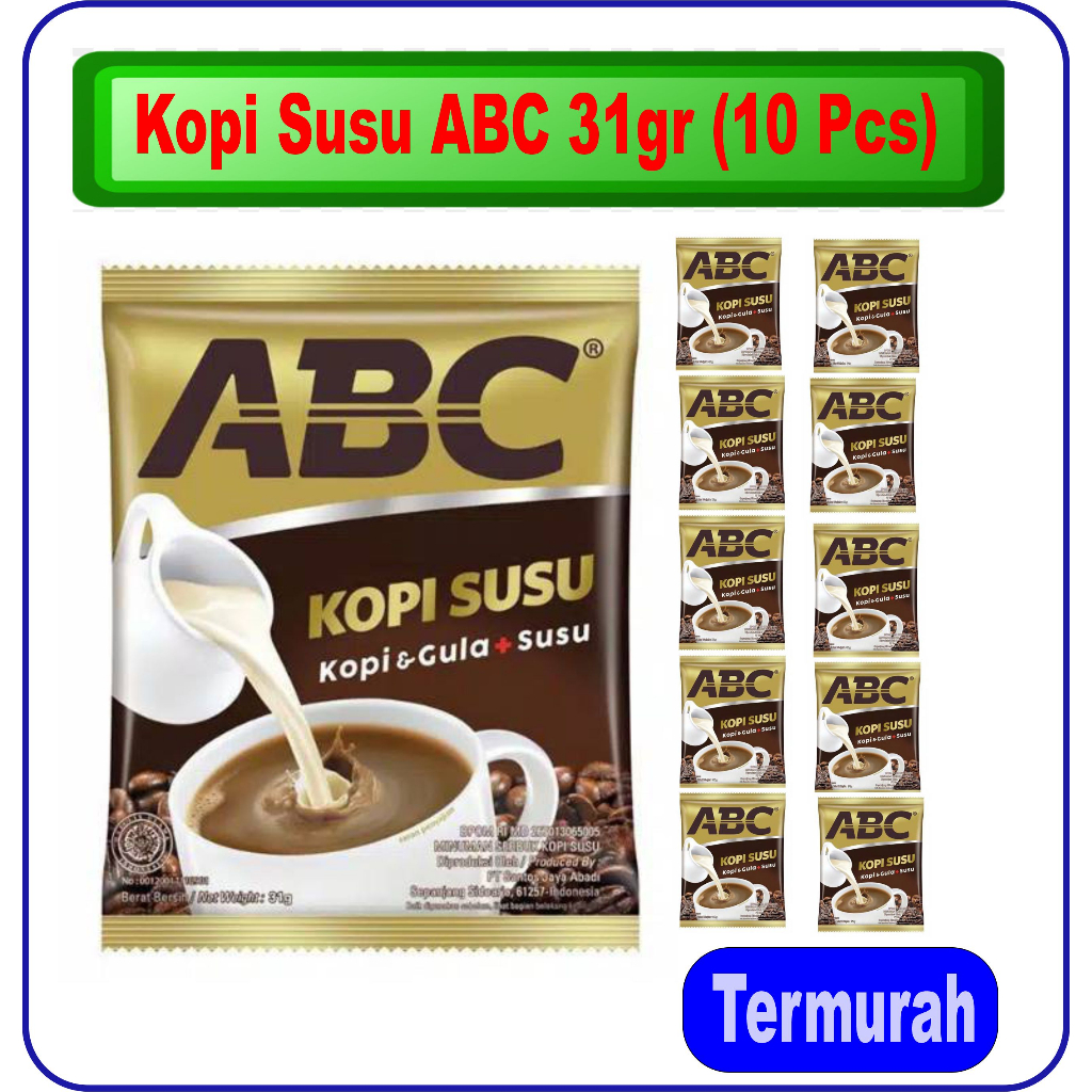 Jual Kopi Susu Abc 31gr Abc Kopi Susu 10 Sachet Renceng Shopee Indonesia 9354