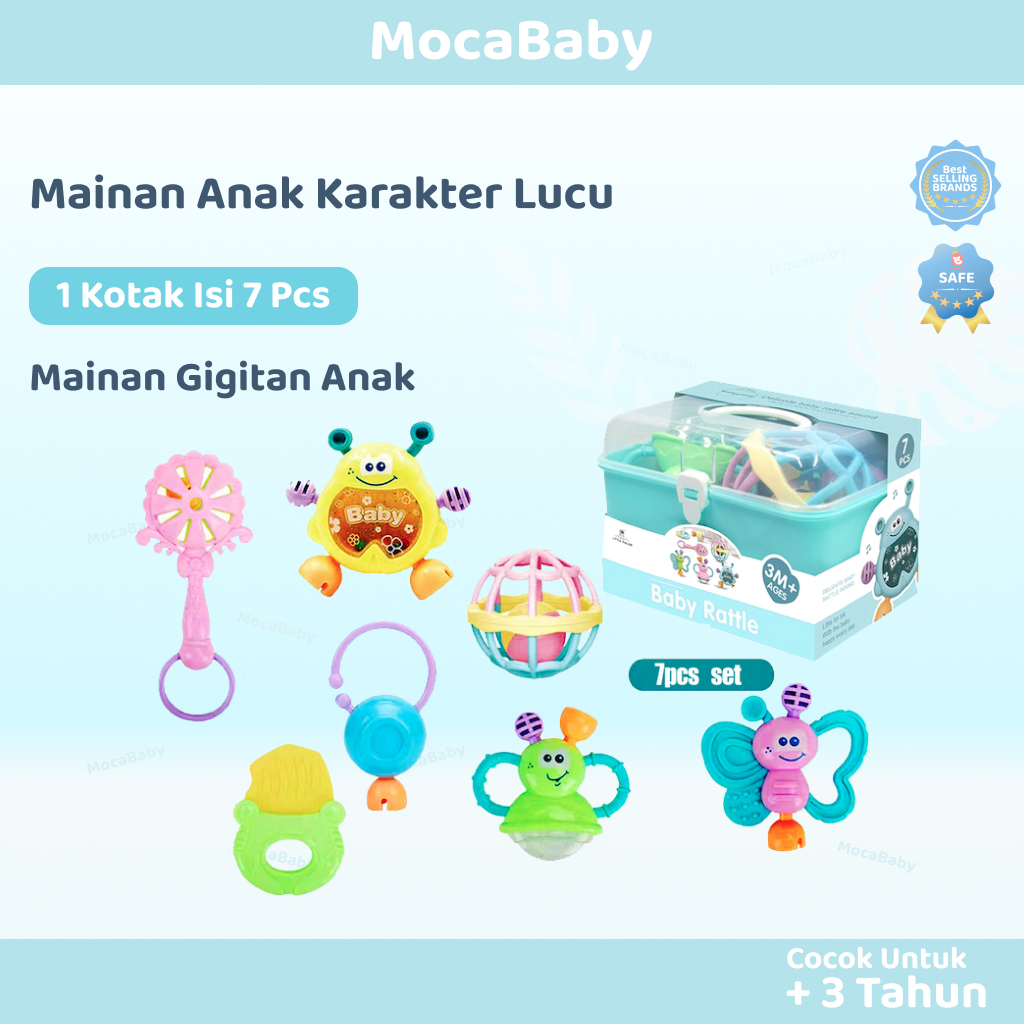 Jual Mocababy Gigitan Bayi Baby Teether Rattle Teething Kit Mainan