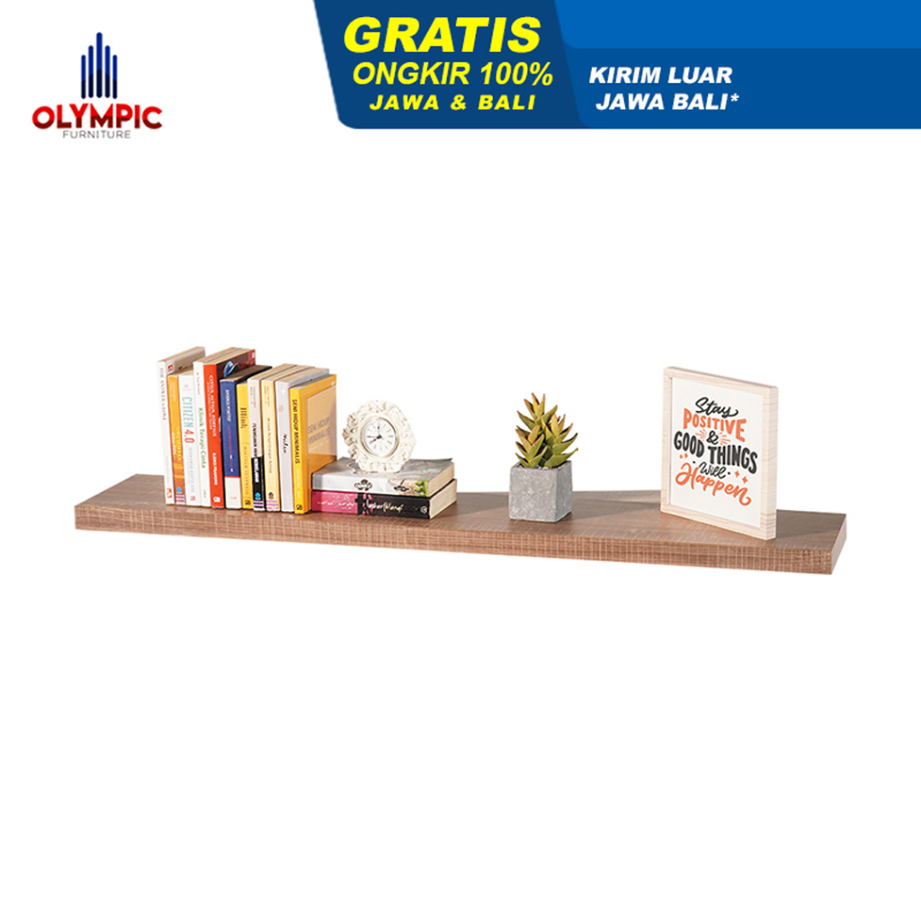 Jual Olympic Rak Dinding / Rak Buku / RB WALL RACK DARK BROWN | Shopee ...