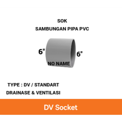Jual SOK 6'' INCH SAMBUNGAN PIPA PVC PARALON PRALON SOCKET | Shopee ...