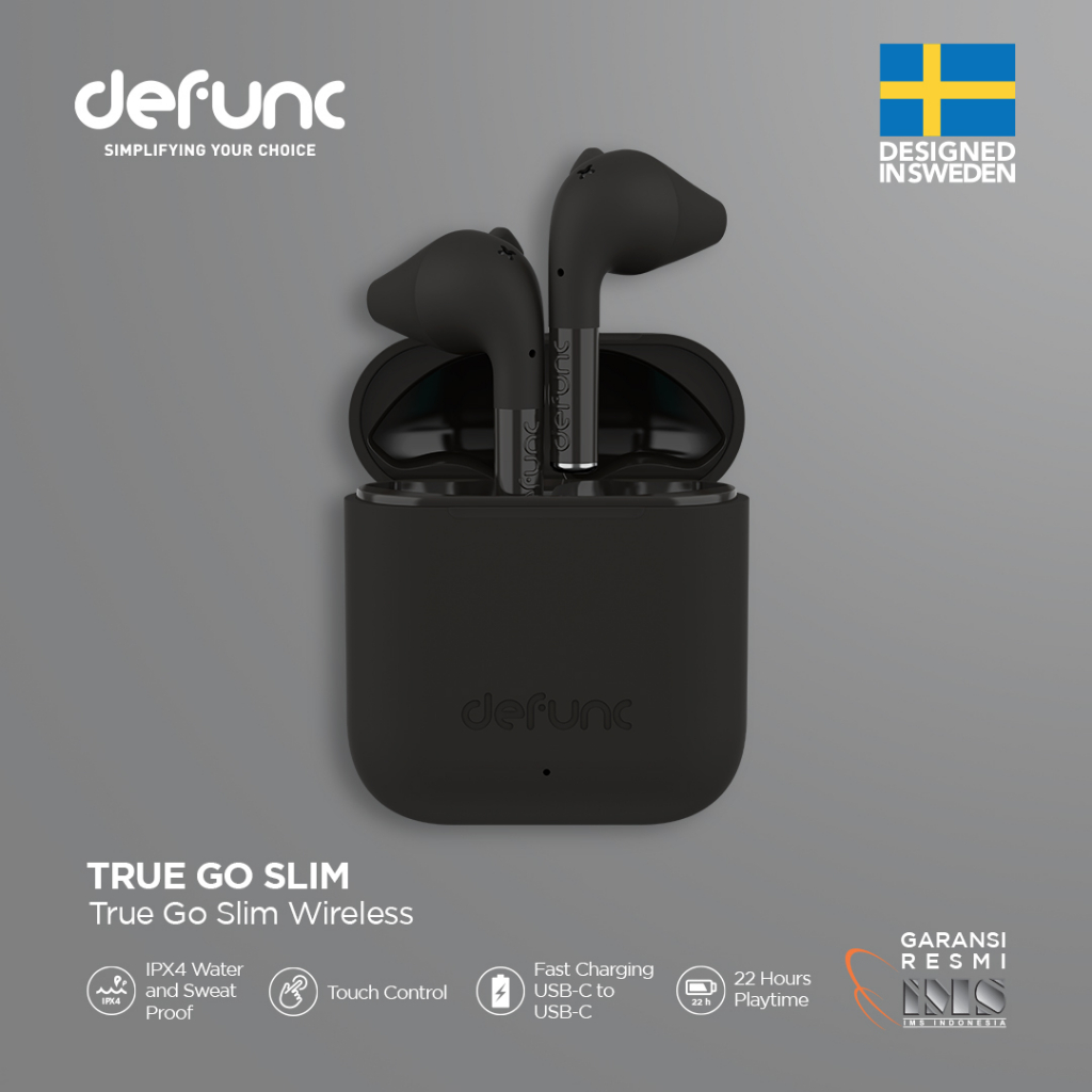 Jual Defunc True Go Slim True Wireless Earphone Black Shopee
