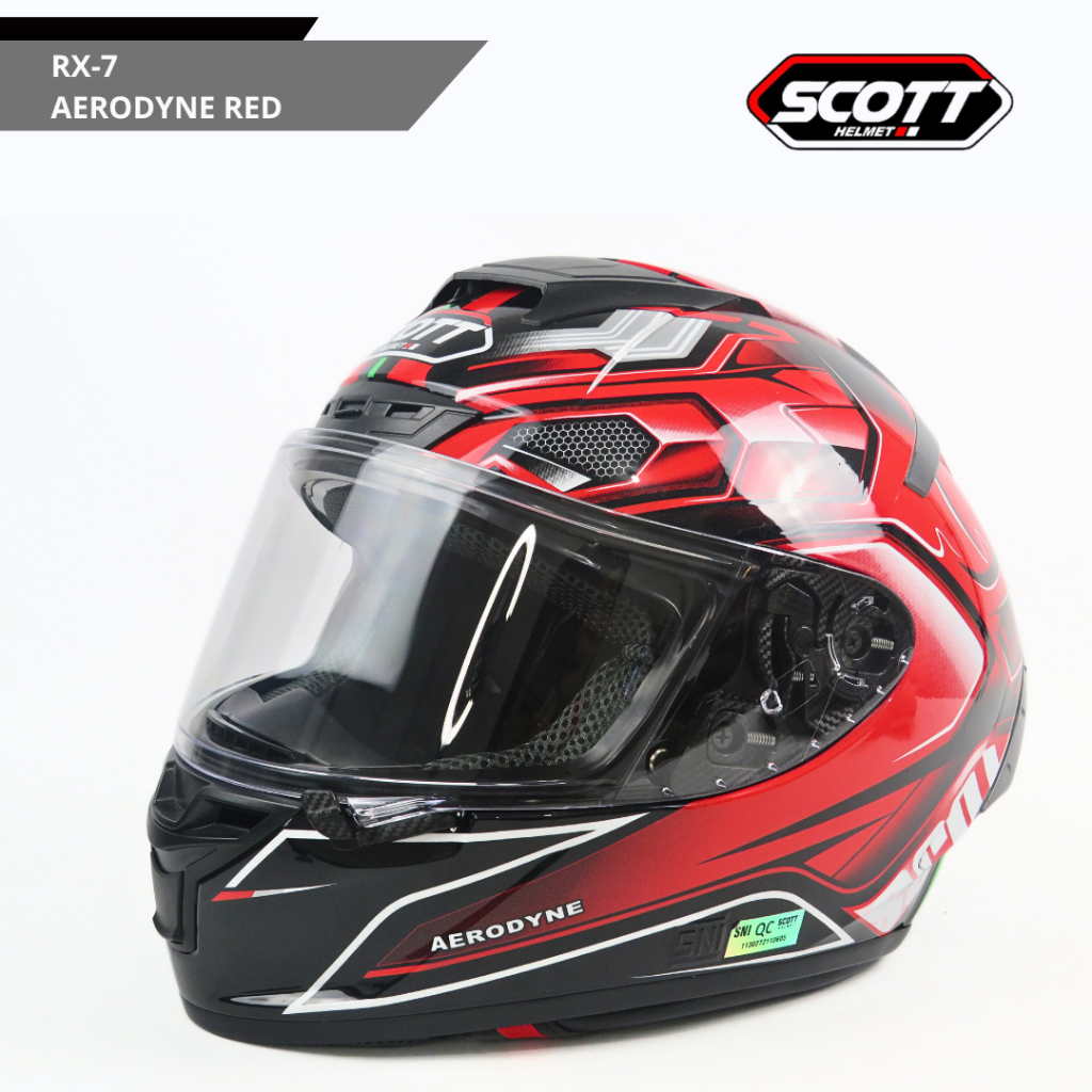 Jual Scott - Helm Full Face Dewasa RX-7 SNI / Aerodyne Red | Shopee ...