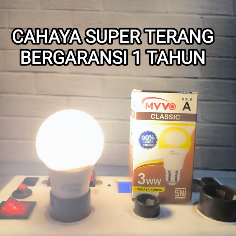 Jual Myvo Classic Lampu Led Bulb W Cahaya Kuning Warm White K Sni Garansi Tahun Watt