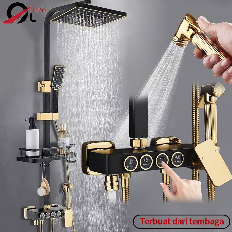 Jual shower kamar mandi satu set 4 Dalam 1 Panas-Dingin Dengan Faucet