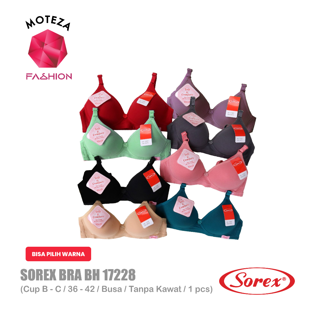 Jual Sorex 17228 Bra BH Wanita Tanpa Kawat Soft & Comfort Cup B C