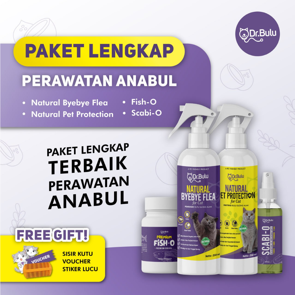Jual Dr.Bulu - Paket Lengkap Perawatan Kutu, Vitamin & Kulit Kucing ...