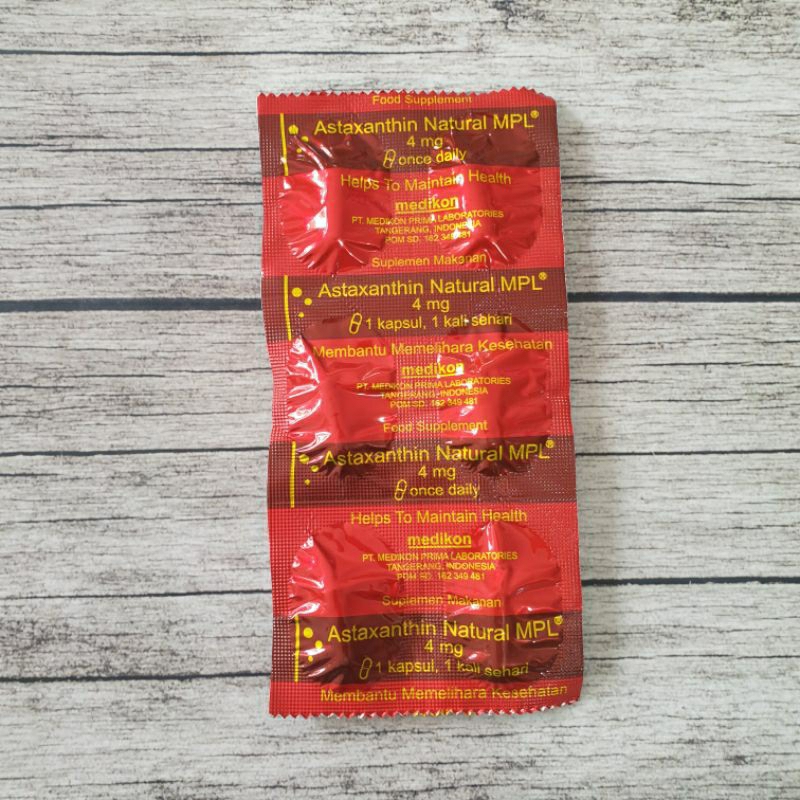 Jual Astaxanthin 4mg Natural MPL Per 1Strip isi 6 Kapsul Shopee Indonesia