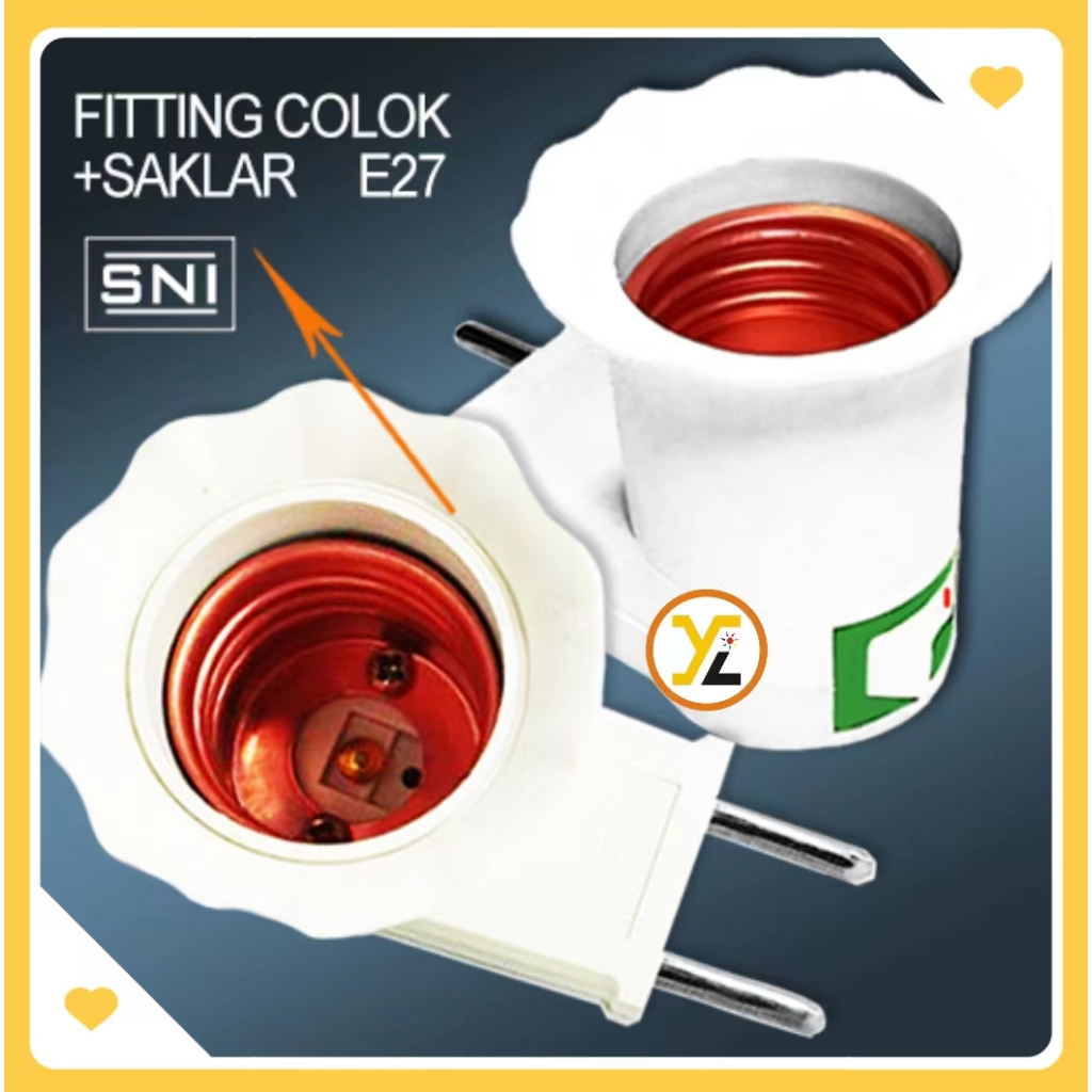 Jual Fitting Colok Dan Saklar Putih Fitting E Fitting Saklar Shopee