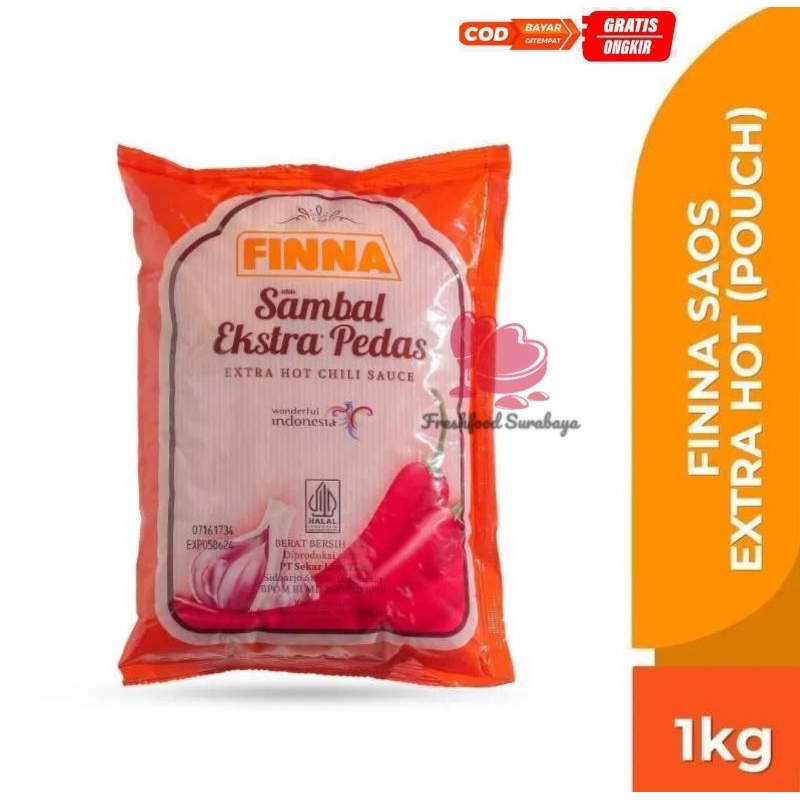 Jual Saos Sambal Finna Extra Pedas kemasan 1kg | Shopee Indonesia