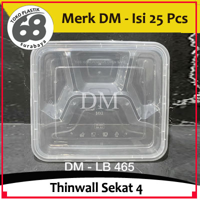 Thinwall Sekat 4 Merk DM LB-465 Isi 25 Pcs