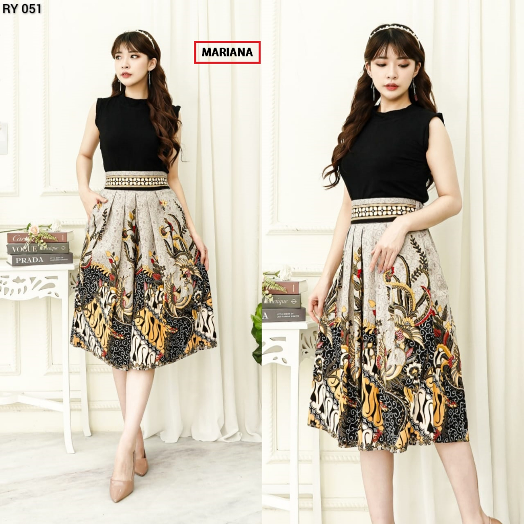 Jual ROK KLOK BATIK TAMARA 7/8 BATIK STRECH | Shopee Indonesia
