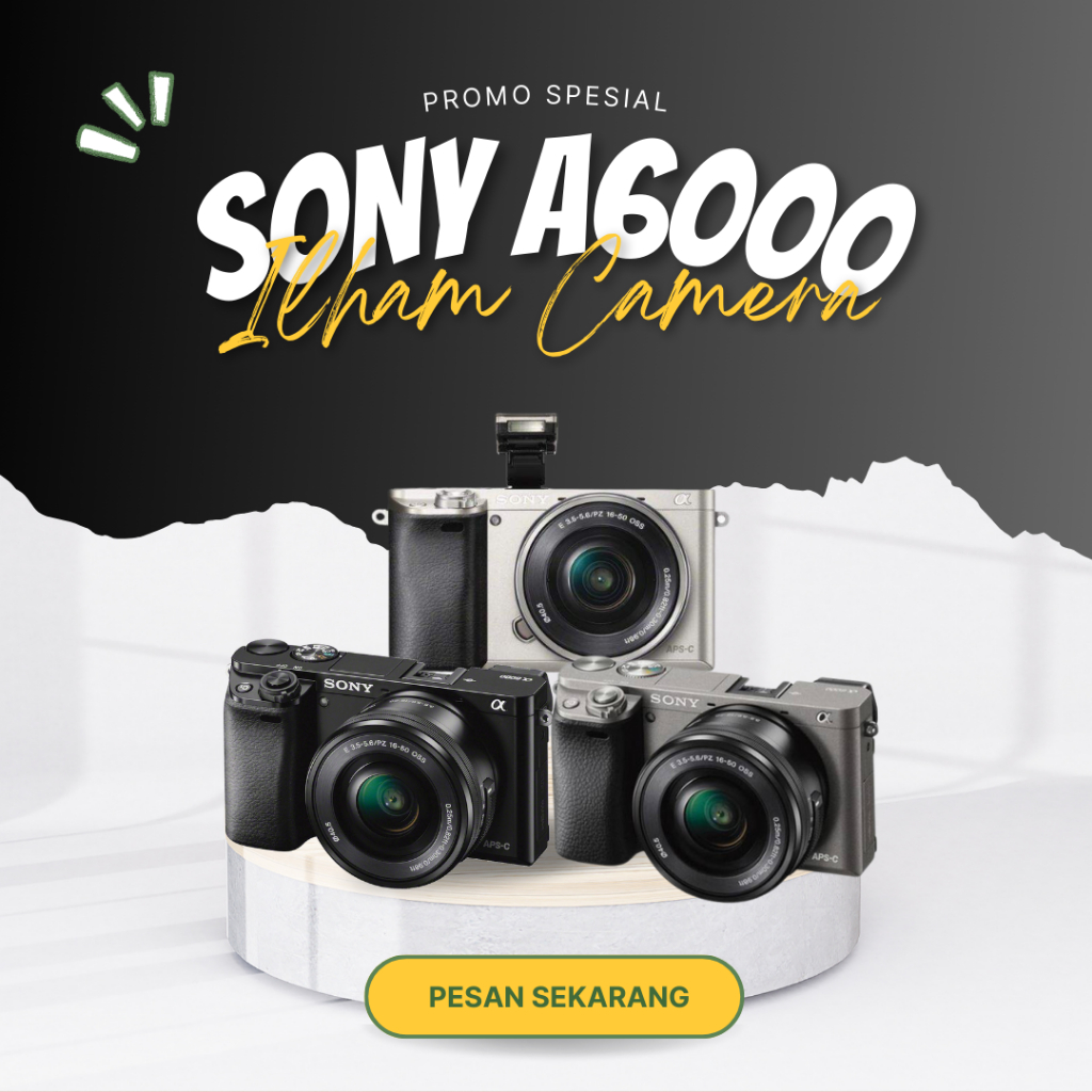 Jual Kamera Pemula SONY A6000 + KIT HITAM | Shopee Indonesia