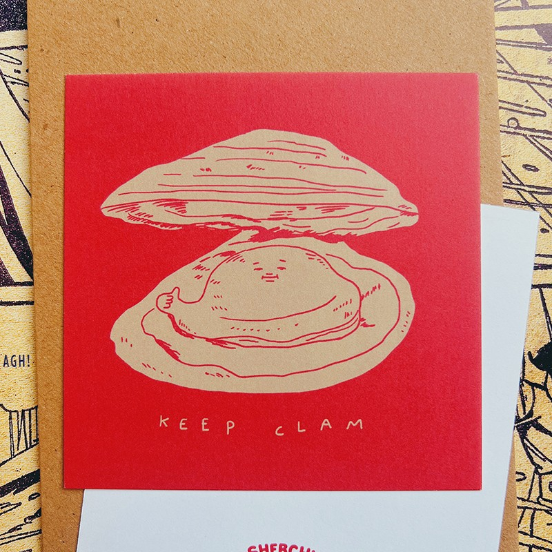 Jual Keep Clam - Greeting Card / Mini Art Print | Shopee Indonesia