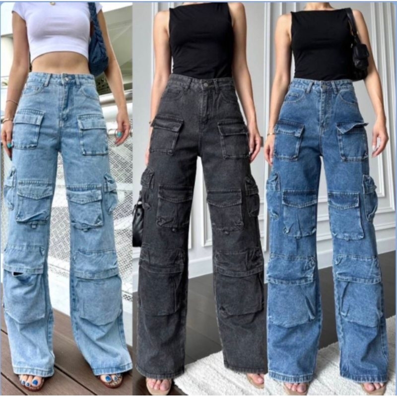 Jual 32101 Cargo Promthong Jeans Import Bangkok | Shopee Indonesia