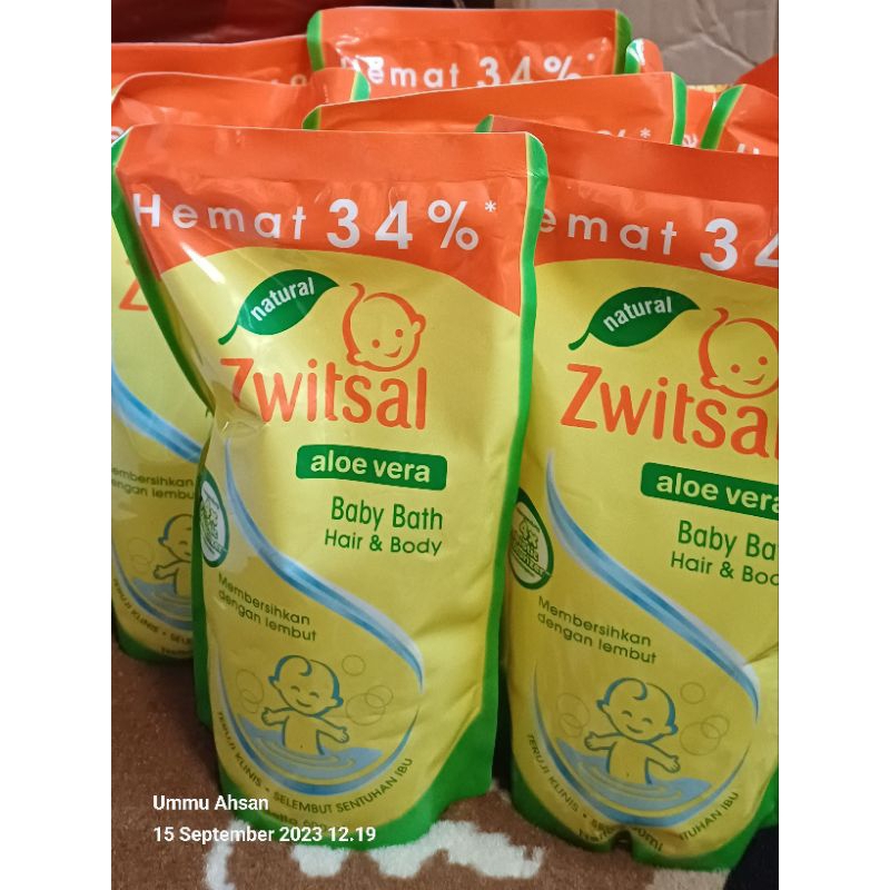 Jual ZWITSAL Natural Baby Bath 2-in-1 Hair & Body Pouch Aloe Vera Pouch ...